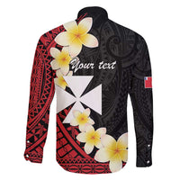 Uvea Chiefdom Wallis and Futuna Personalized Family Matching Long Sleeve Bodycon Dress and Hawaiian Shirt Frangipani Flowers Polynesian Pattern