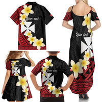 Uvea Chiefdom Wallis and Futuna Personalized Family Matching Summer Maxi Dress and Hawaiian Shirt Frangipani Flowers Polynesian Pattern