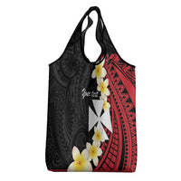 Uvea Chiefdom Wallis and Futuna Personalized Grocery Bag Frangipani Flowers Polynesian Pattern