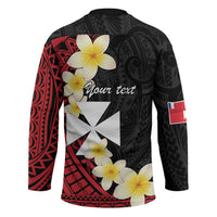Uvea Chiefdom Wallis and Futuna Personalized Hockey Jersey Frangipani Flowers Polynesian Pattern LT9 - Polynesian Pride