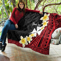 Uvea Chiefdom Wallis and Futuna Personalized Quilt Frangipani Flowers Polynesian Pattern