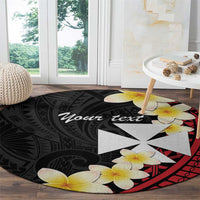 Uvea Chiefdom Wallis and Futuna Personalized Round Carpet Frangipani Flowers Polynesian Pattern