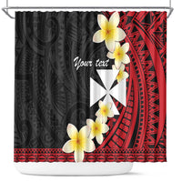 Uvea Chiefdom Wallis and Futuna Personalized Shower Curtain Frangipani Flowers Polynesian Pattern LT9 Red - Polynesian Pride