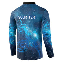 New Zealand Nurses RN Personalised Button Sweatshirt Galaxy Stethoscope Maori Motif LT9 - Polynesian Pride