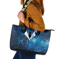 New Zealand Nurses RN Leather Tote Bag Galaxy Stethoscope Maori Motif LT9 Galaxy - Polynesian Pride