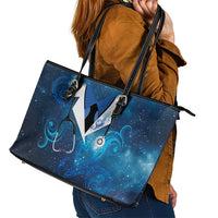 New Zealand Nurses RN Leather Tote Bag Galaxy Stethoscope Maori Motif LT9 - Polynesian Pride