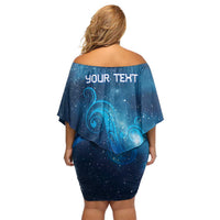 New Zealand Nurses RN Personalised Off Shoulder Short Dress Galaxy Stethoscope Maori Motif LT9 - Polynesian Pride