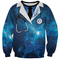 New Zealand Nurses RN Personalised Sweatshirt Galaxy Stethoscope Maori Motif LT9 Unisex Galaxy - Polynesian Pride