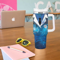 New Zealand Nurses RN Personalised Tumbler With Handle Galaxy Stethoscope Maori Motif LT9 - Polynesian Pride