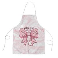 New Zealand Nurses RN Personalised Apron Pink Stethoscope Coquette Bow Maori Motif LT9 Pink - Polynesian Pride