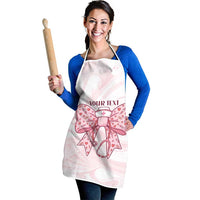 New Zealand Nurses RN Personalised Apron Pink Stethoscope Coquette Bow Maori Motif LT9 - Polynesian Pride