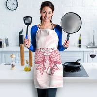 New Zealand Nurses RN Personalised Apron Pink Stethoscope Coquette Bow Maori Motif LT9 - Polynesian Pride