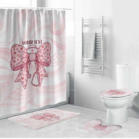New Zealand Nurses RN Personalised Bathroom Set Pink Stethoscope Coquette Bow Maori Motif LT9 Bathroom Set (4 pcs) Pink - Polynesian Pride