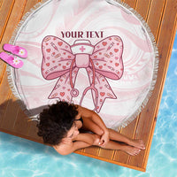 New Zealand Nurses RN Personalised Beach Blanket Pink Stethoscope Coquette Bow Maori Motif LT9 - Polynesian Pride