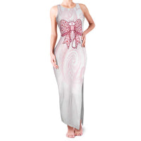 New Zealand Nurses RN Personalised Family Matching Tank Maxi Dress and Hawaiian Shirt Pink Stethoscope Coquette Bow Maori Motif