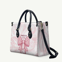 New Zealand Nurses RN Personalised Leather Bag Pink Stethoscope Coquette Bow Maori Motif LT9 Pink - Polynesian Pride