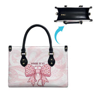 New Zealand Nurses RN Personalised Leather Bag Pink Stethoscope Coquette Bow Maori Motif LT9 - Polynesian Pride
