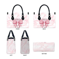 New Zealand Nurses RN Personalised Leather Bag Pink Stethoscope Coquette Bow Maori Motif LT9 - Polynesian Pride