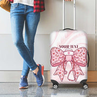 New Zealand Nurses RN Personalised Luggage Cover Pink Stethoscope Coquette Bow Maori Motif LT9 - Polynesian Pride