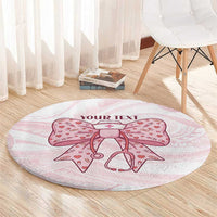 New Zealand Nurses RN Personalised Round Carpet Pink Stethoscope Coquette Bow Maori Motif LT9 - Polynesian Pride