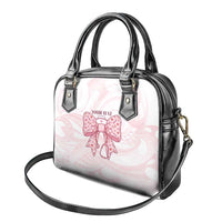 New Zealand Nurses RN Personalised Shoulder Handbag Pink Stethoscope Coquette Bow Maori Motif LT9 - Polynesian Pride