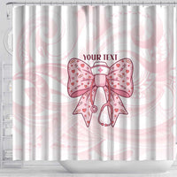 New Zealand Nurses RN Personalised Shower Curtain Pink Stethoscope Coquette Bow Maori Motif LT9 - Polynesian Pride