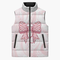 New Zealand Nurses RN Personalised Sleeveless Puffer Jacket Pink Stethoscope Coquette Bow Maori Motif LT9 Unisex Pink - Polynesian Pride