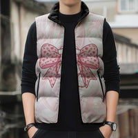 New Zealand Nurses RN Personalised Sleeveless Puffer Jacket Pink Stethoscope Coquette Bow Maori Motif LT9 - Polynesian Pride