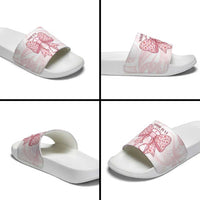 New Zealand Nurses RN Personalised Slide Sandals Pink Stethoscope Coquette Bow Maori Motif LT9 - Polynesian Pride