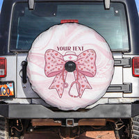 New Zealand Nurses RN Personalised Spare Tire Cover Pink Stethoscope Coquette Bow Maori Motif