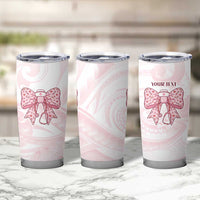 New Zealand Nurses RN Personalised Tumbler Cup Pink Stethoscope Coquette Bow Maori Motif LT9 - Polynesian Pride