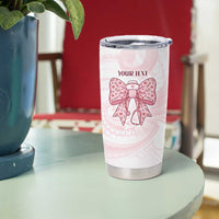 New Zealand Nurses RN Personalised Tumbler Cup Pink Stethoscope Coquette Bow Maori Motif LT9 - Polynesian Pride