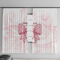 New Zealand Nurses RN Personalised Window Curtain Pink Stethoscope Coquette Bow Maori Motif LT9 With Hooks Pink - Polynesian Pride