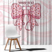 New Zealand Nurses RN Personalised Window Curtain Pink Stethoscope Coquette Bow Maori Motif LT9 - Polynesian Pride