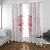 New Zealand Nurses RN Personalised Window Curtain Pink Stethoscope Coquette Bow Maori Motif LT9 With Grommets Pink - Polynesian Pride