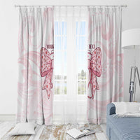 New Zealand Nurses RN Personalised Window Curtain Pink Stethoscope Coquette Bow Maori Motif LT9 - Polynesian Pride