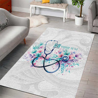 New Zealand Nurses RN Personalised Area Rug Stethoscope Floral Maori Motif LT9 - Polynesian Pride