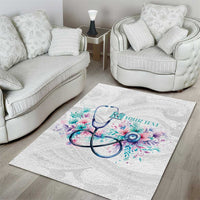 New Zealand Nurses RN Personalised Area Rug Stethoscope Floral Maori Motif LT9 - Polynesian Pride
