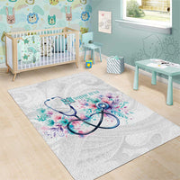 New Zealand Nurses RN Personalised Area Rug Stethoscope Floral Maori Motif LT9 - Polynesian Pride