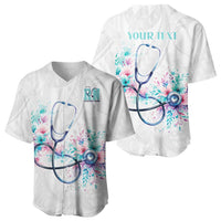 New Zealand Nurses RN Personalised Baseball Jersey Stethoscope Floral Maori Motif LT9 - Polynesian Pride