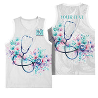 New Zealand Nurses RN Personalised Basketball Jersey Stethoscope Floral Maori Motif LT9 - Polynesian Pride
