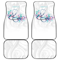 New Zealand Nurses RN Personalised Car Mats Stethoscope Floral Maori Motif LT9 - Polynesian Pride