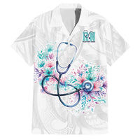 New Zealand Nurses RN Personalised Family Matching Long Sleeve Bodycon Dress and Hawaiian Shirt Stethoscope Floral Maori Motif