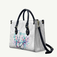 New Zealand Nurses RN Personalised Leather Bag Stethoscope Floral Maori Motif LT9 White - Polynesian Pride