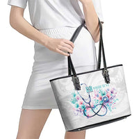 New Zealand Nurses RN Personalised Leather Tote Bag Stethoscope Floral Maori Motif