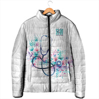 New Zealand Nurses RN Personalised Padded Jacket Stethoscope Floral Maori Motif LT9 - Polynesian Pride