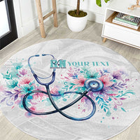 New Zealand Nurses RN Personalised Round Carpet Stethoscope Floral Maori Motif LT9 White - Polynesian Pride