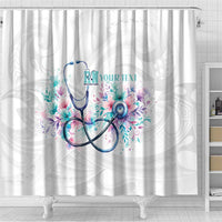 New Zealand Nurses RN Personalised Shower Curtain Stethoscope Floral Maori Motif LT9 - Polynesian Pride