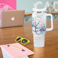 New Zealand Nurses RN Personalised Tumbler With Handle Stethoscope Floral Maori Motif LT9 - Polynesian Pride