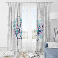 New Zealand Nurses RN Personalised Window Curtain Stethoscope Floral Maori Motif